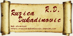 Ružica Dukadinović vizit kartica